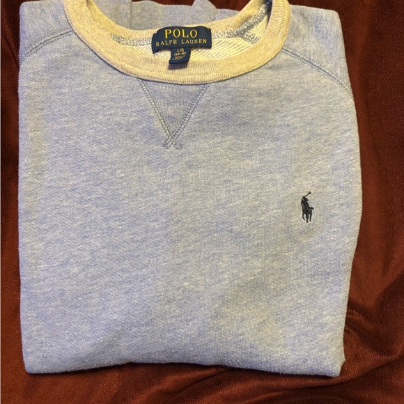 Polo by Ralph Lauren Boys Blue Crewneck Twill Terry Sweatshirt - Picture 4 of 6